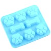 YIMINGMOLD 2pcs Puppy Paw and Bone Silicone Chocolate Molds For
