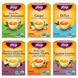 Yogi Tea Digestion & Detox Variety Pack - 16 Tea Bags per Pack (6 Packs)