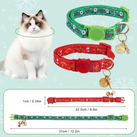 2pcs Christmas Bow Tie Cat Collar, Adjustable Snowman Cat Collars with Bells Christmas Kitten Collars Cute Holiday Kitten Collar Christmas Accessories for Cats Dogs