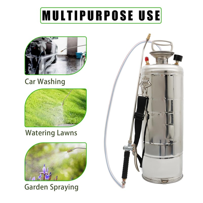 HOSTIC 3.5 Gallon Stainless Steel Sprayer Hand Pump Sprayer with