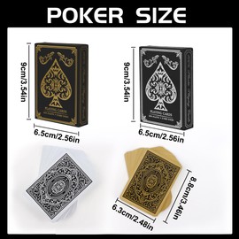 Plastic Playing Cards,Waterproof Cards,Deck of Cards,Jumbo Large Print Playing Cards for Adult Senior,Premium Poker Card Bulk Set for Fun Pool Beach Party Card Games,Metallic Gold & Silver (24 Pack)