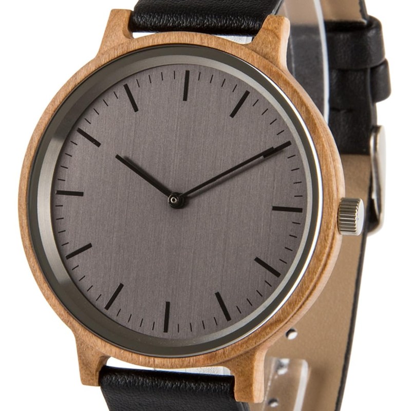 Zeit-Bar Slim Line Wooden Case Watch for Men and Women,