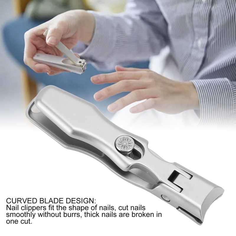 Stainless Steel Nail Clipper Wide Jar Openning Fingernail Toenail Clipper