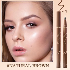 Waterproof Liquid Eyeliner Pen – Smudge-Proof, Long-Lasting & Quick-Dry Korean Eye Liner with Buildable, Highly-Pigmented Formula for Precise Application – Natural Brown