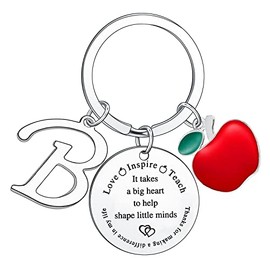 Teacher Initial Alphabet Keychain Gifts Teacher Teachers Day Appreciation Gifts Keychain Thank you Gifts for Teacher (B Keychain Teacher)