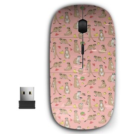 2.4G Ergonomic Portable USB Wireless Mouse for PC, Laptop, Computer, Notebook with Nano Receiver ( Meerkats Fruits Backdrop )