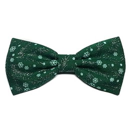 Mini Hair Bow Collection (Alligator Clip, Green Snowflakes)