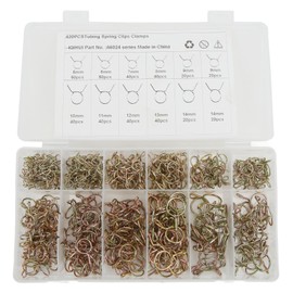 420pcs Fuel Line Spring Wire Clips 10‑Size 5‑14mm Air Tube Clamps for Motorcycle Scooter ATV