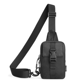 G4Free Waterproof Mini Crossbody Sling Bag, Small Chest Fanny Pack for Men, Lightweight Travel Sports Purse (Black)