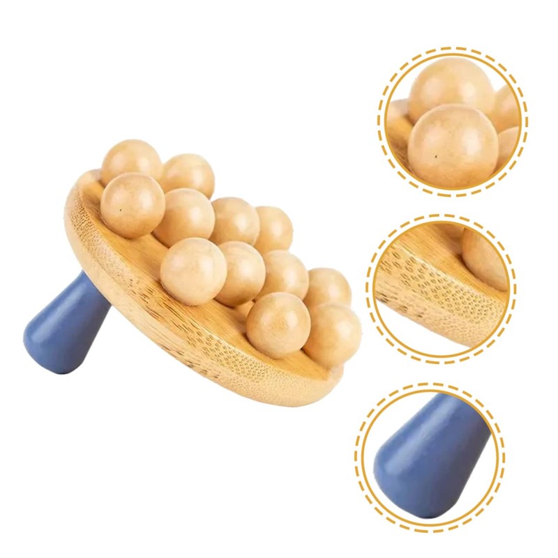 OATIPHO Bamboo Massage Body Brush Handheld Body Massage Roller for