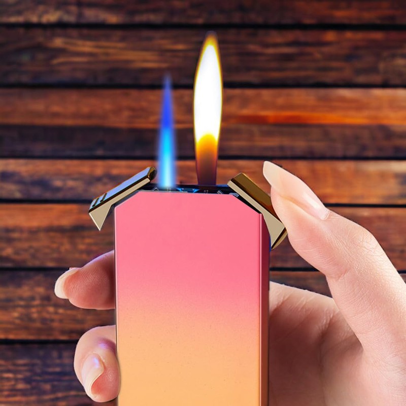 Butane Torch Lighter - Dual Flame, Jet Torch, Windproof, Refillable,