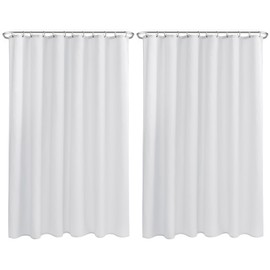 Nasitos Long Fabric Shower Curtain Liners 2 Pack - W72 x H78 - Water Resistant & Lightweight Cloth Shower Curtains for Bath Tub, Soft Hotel Quality, Machine Washable (White, 4 Magnets Included)