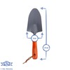1x Red Heavy Duty Wooden Handle Hand Trowel - Small