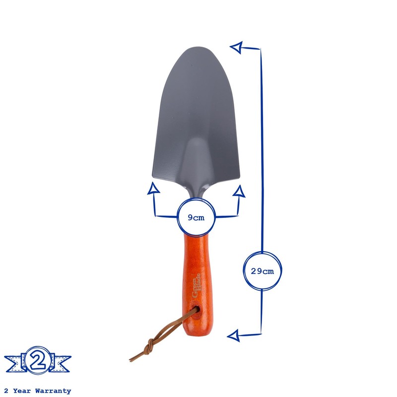 1x Red Heavy Duty Wooden Handle Hand Trowel - Small