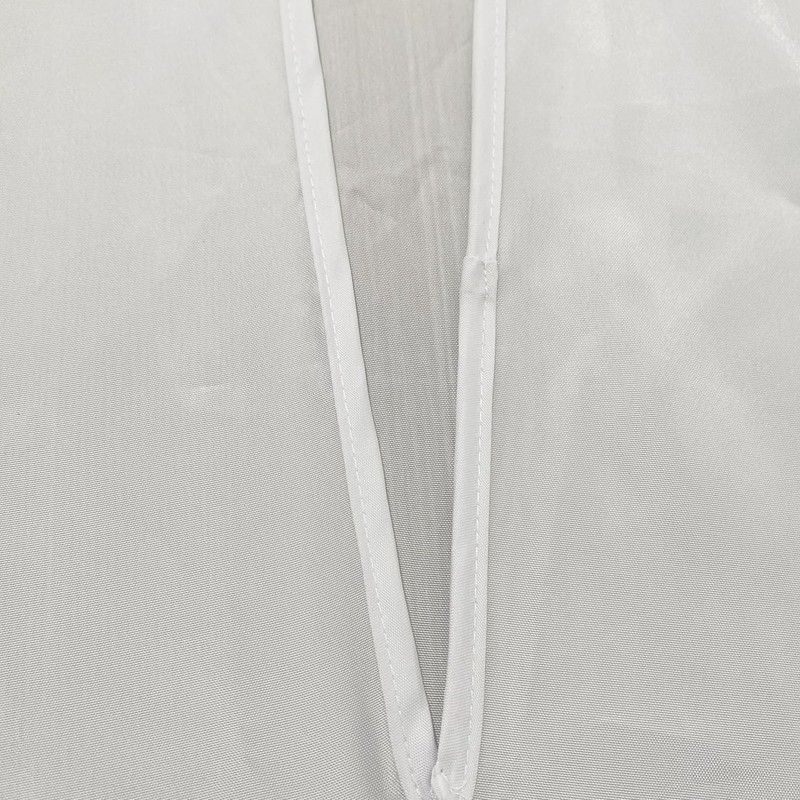 White Split Shower Curtain for Bath Transfer Benches, Polyester Fabric