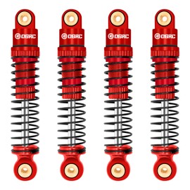 OGUNKE OGRC Shocks Absorber Oil Threaded Damper Aluminum Front & Rear Shocks for Axial SCX24 C10 JLU Deadbolt Gladiator Bronco Upgrade Parts (Red), ORC257BT