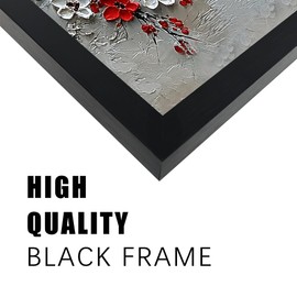 Plum Blossom Large Wall Art for Living Room Oriental Asian Pictures Painting Chinese Big Wall Decor Japanese Canvas Artwork Decorations Framed for Bedroom Office Dining room Gifts 24"x36"