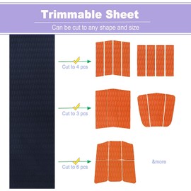 HZshark Surfboard Traction Pad 31.5" x21.6" EVA Foam Deck Grip Mat with Adhesive, Anti-Slip Trimmable EVA Sheet for Boat Deck, Surfboard, Skimboard, SUP, Kayak, Pool Step, Yacht