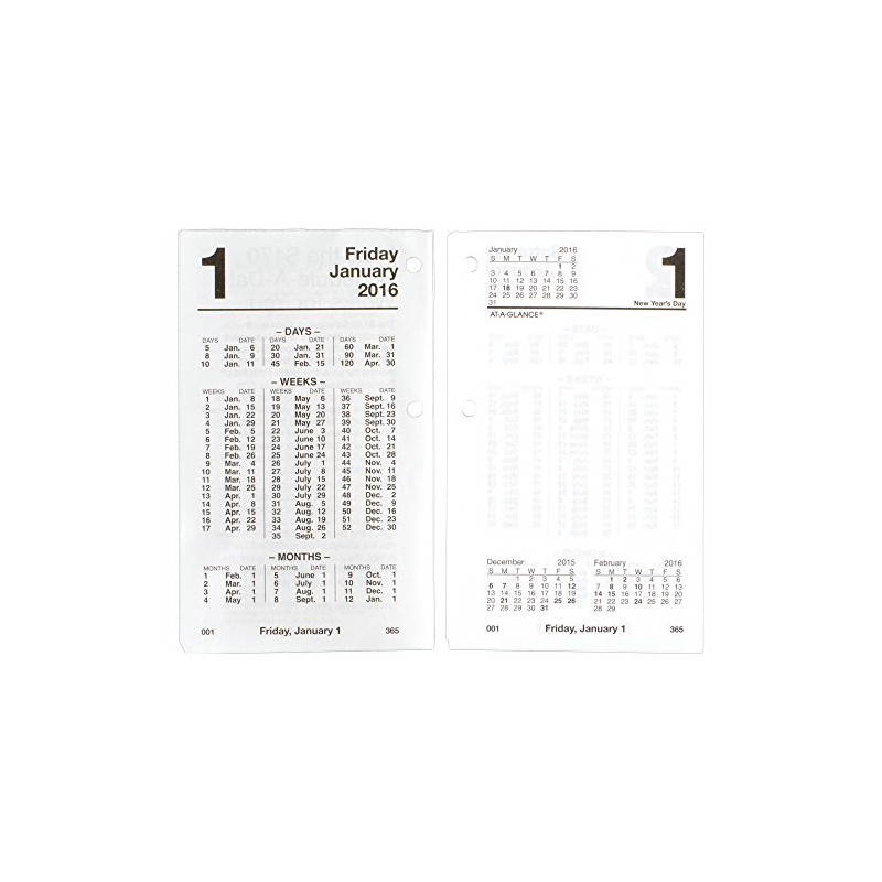 AT-A-GLANCE Financial Daily Desk Calendar 2016 Refill, 12 Months, 3.5