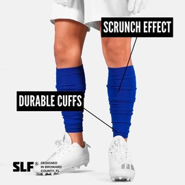 SLEEFS - Mangas de compresión para pantorrillas - Mangas de pierna de fútbol para atletas adultos - Soporte de espinilleras (azul real)