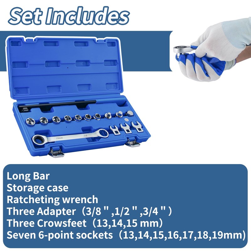15 Pieces Ratcheting Serpentine Belt Tool Set Ratcheting Serpentine Belt
