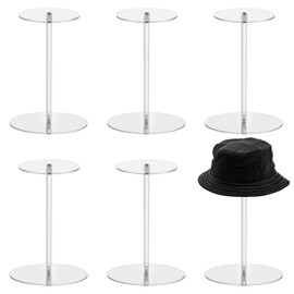 LOYORTY 6PCS Acrylic Hat Stand Holder 12 Inch Wig Display Rack Clear Hat Stands for Display for Tabletop Display Watch Jewelry