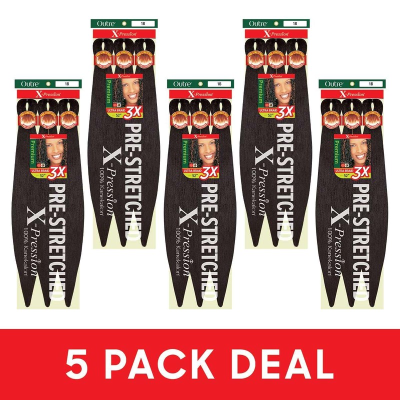 [5 PACK DEAL] Outre X-Pression Braid-Pre Stretched Braid 52" 3X