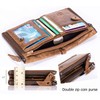 BULLCAPTAIN Genuine Leather Wallet for Men Vintage Bifold with Double