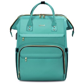 LOVEVOOK Laptop Backpack for Women,18 Inch Professional Womens Travel Backpack Purse Computer Laptop Bag Nurse Teacher Backpack,Waterproof College Work Bags Carry on Back Pack with USB Port,Mint Green