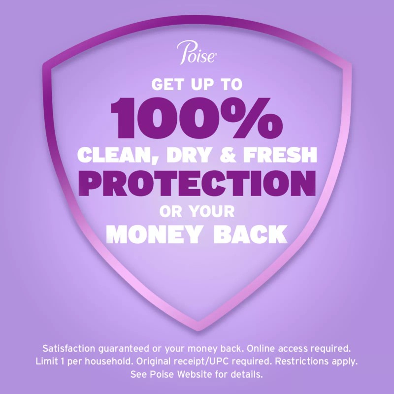 Poise Incontinence Pads for Women, 6 Drop Ultimate Absorbency, Long