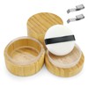 Modixun 2 Pack Bamboo Loose Powder Container with Puff, 30ml