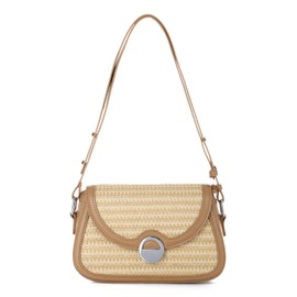 Freiesoldaten Summer Beach Straw Bag for Women Woven Shoulder Bag Trendy Holiday Handbags 2025, beige
