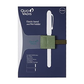 Quobadis Diary Band & Pen Holder for 6.3 x 6.3 inches (16 x 16 cm) Notebook, Sage Green, QUOVADIS qvband1616sg