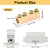 Butt Connectors, Pack of 6 Cable Connectors, Clamp Block, Brass