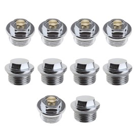 Micro Traders 5Pcs 1/2 Inch BSP Manual Radiator AIR Vent Bleed Valves & 5Pcs Blanking Cap Plugs with Sealed O-ring Thread Connection