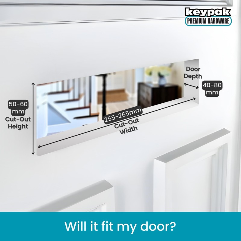 Keypak 10.62" (27cm) Door Letterbox – Adjustable Letter Box for