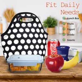 YOUBDM Neoprene Lunch Bags Thermal Insulated Lunch Tote Bag Reusable Washable Neoprene Picnic Bag for Women Men