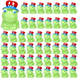 VioraWhite 50 Pcs Mini Resin Frogs Patriotic Independence Day Frog Figurines 4th of July Tiny Frog Figurines Bulk Memorial Day Decor for Micro Garden Landscape