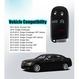 Remote2program Smart Car Key Fob DIY Kit Replacement for Chrysler 300 Dodge Charger 2011-2018 Challenger 2018 Dart 2013-2016 Dodge Journey 2011-2019 46 Chip M3N-40821302