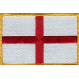 England St George Cross Flag Patch, Measures 3.50" x 2.25", International Embroidered Iron On or Sew On Flag Patch Emblems Over 100 Patch Options Available