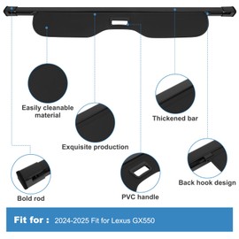 ECCPP Cargo Cover 2024-2025 Fit for Lexus GX550 Retractable Rear Trunk Cover Shade Luggage Tonneau Security Cover