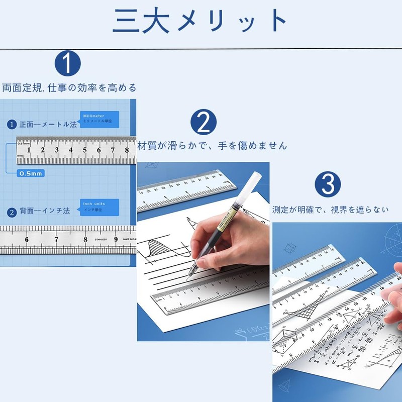 QENLKIX Ruler 8 Rulers 5.9 inches (15 cm), Clear Plastic,
