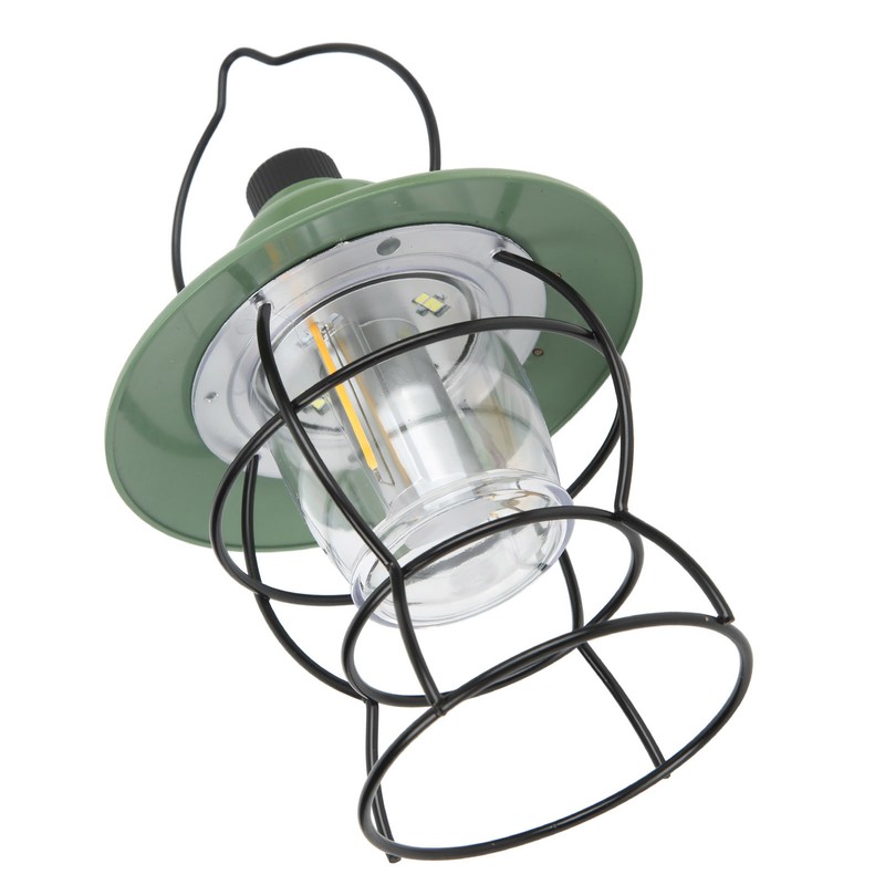 LED Camping Light Retro Style Rechargeable 3 Stepless Dimming Modes