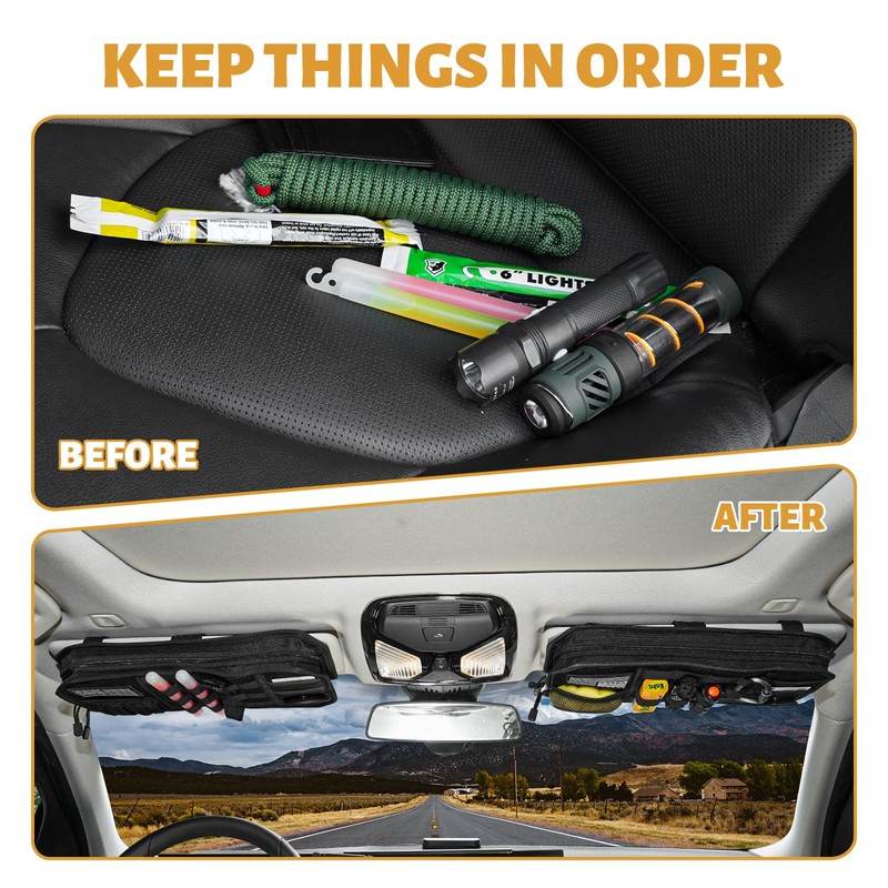 MAIKER 2 Packs Car Sun Visor Organizer, Car Organizer with