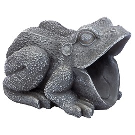 Design Toscano QM7512081 Garden Frog Decorative Object, Grey Stone