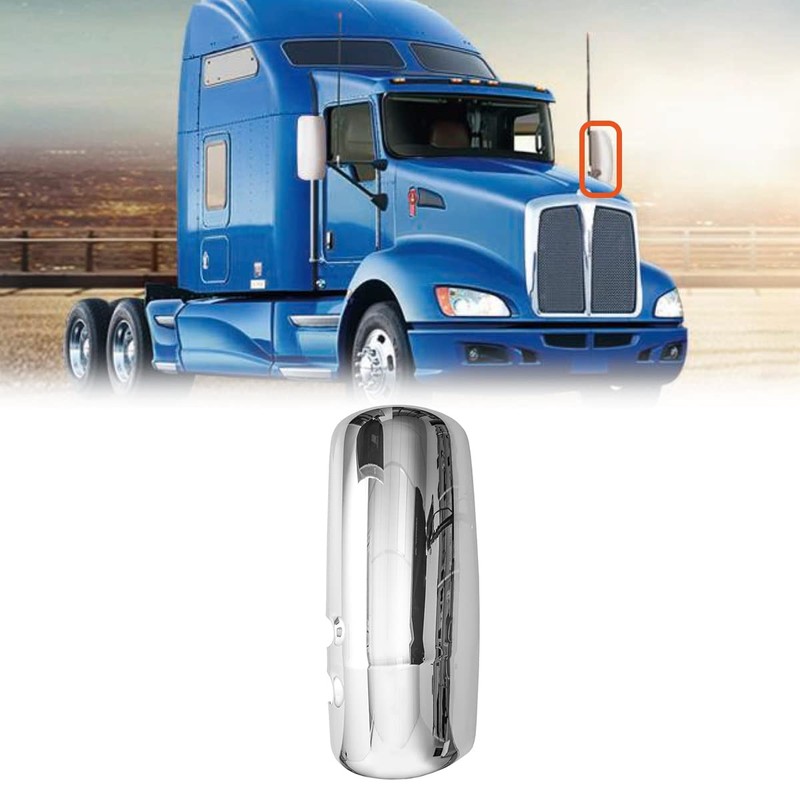 High Soar Chrome Door Mirror Cover for Kenworth T680, Side