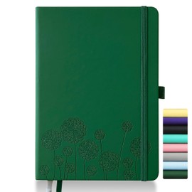 Mlife Notebook Journal for Women,A5 Hardcover Leather Journaling Notebooks for Work,200 Pages Travel Journal for Women Men with Pen Holder and Ribbon,5.78"×8.34"(Green)