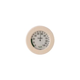 eliga Hygrometer weiß 120 mm im Holzrahmen rund 155 mm für Sauna
