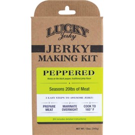 DIY Peppered Jerky Seasoning Kit. 12oz - by Lucky Beef Jerky -Bold Black Pepper flavor, Easy Jerky Making Spice Marinade Seasoning, Beef Jerky, Deer Jerky, Wild Game