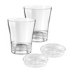 2.16cm Clear Plastic Orchid Flower Pot with Saucer